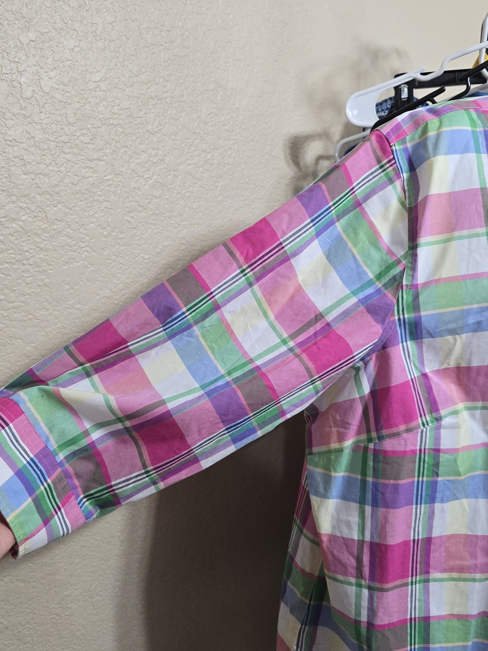 Women's Pink Multi-Color Plaid Button-Up Shirt - Picture 3 of 9